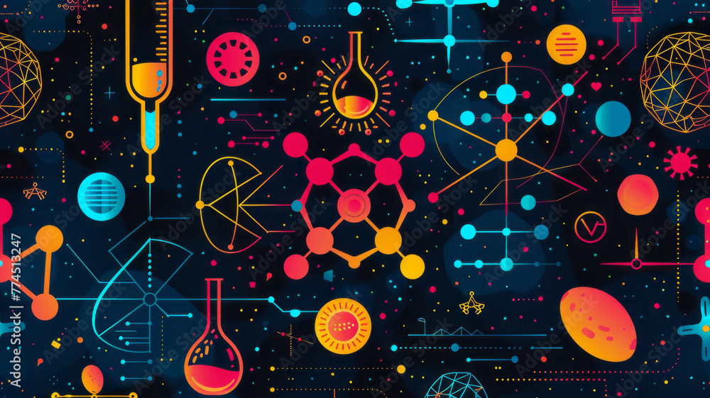 health care and science icon pattern medical innovation concept background., generative ai