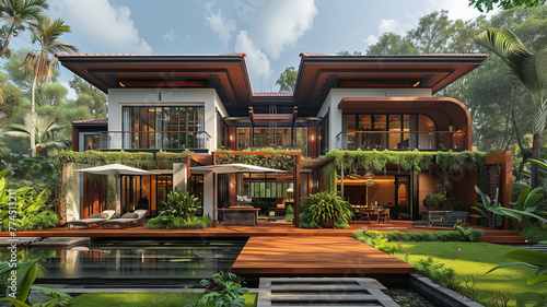 Home exterior design ideas,generative ai © Chanya2498