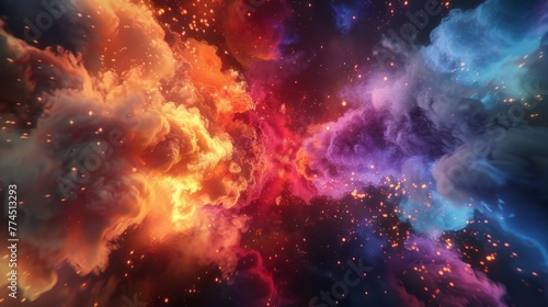 A chaotic yet captivating display of colorful abstract explosions in a thermal heat map.