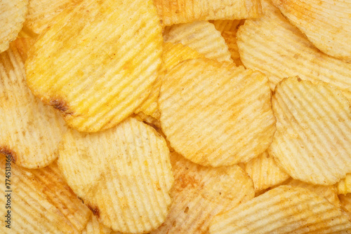 pile of potato chips for background