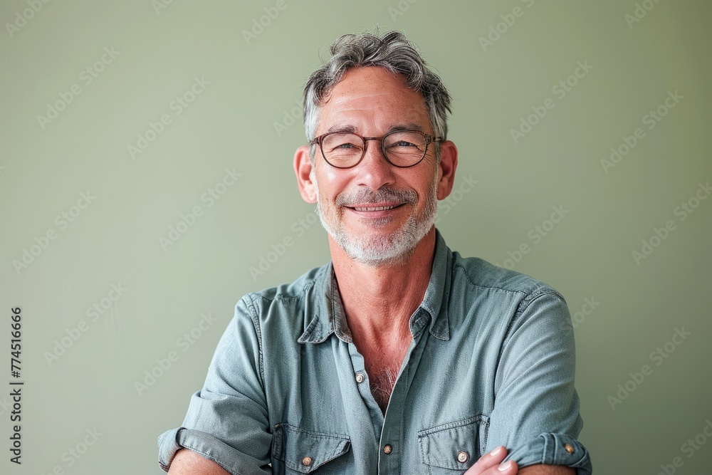 Portrait of a happy senior man with glasses smiling at the camera. Portrait of a happy senior man with glasses smiling at the camera.
