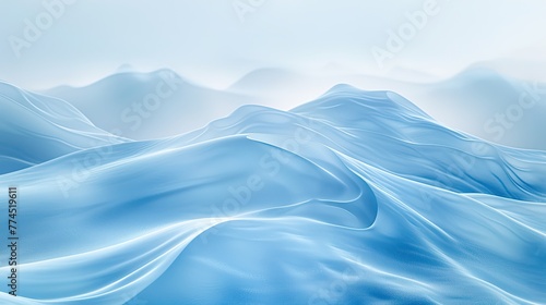 Soft blue waves flowing smoothly in an abstract pattern