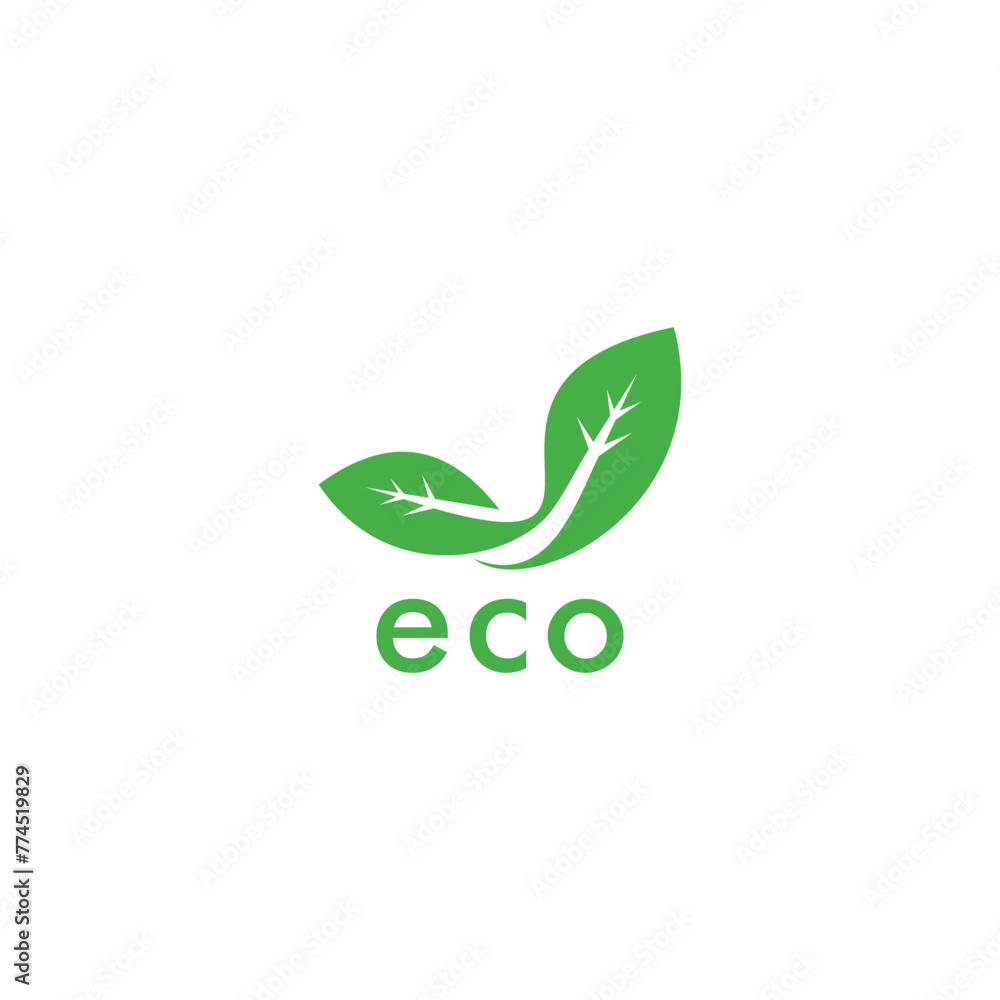 Fototapeta premium logo icon design with two leaves