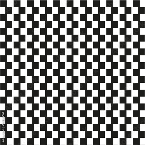 Geometric Optical Illusion. Black and white checkerboard pattern. Vector illustration. EPS 10.