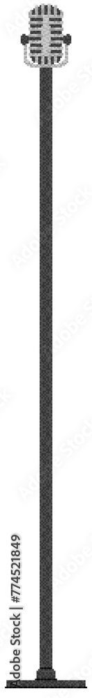 Microphone Bitmap microphone with stand pixel 8 bit png Stock Illustration | Adobe Stock
