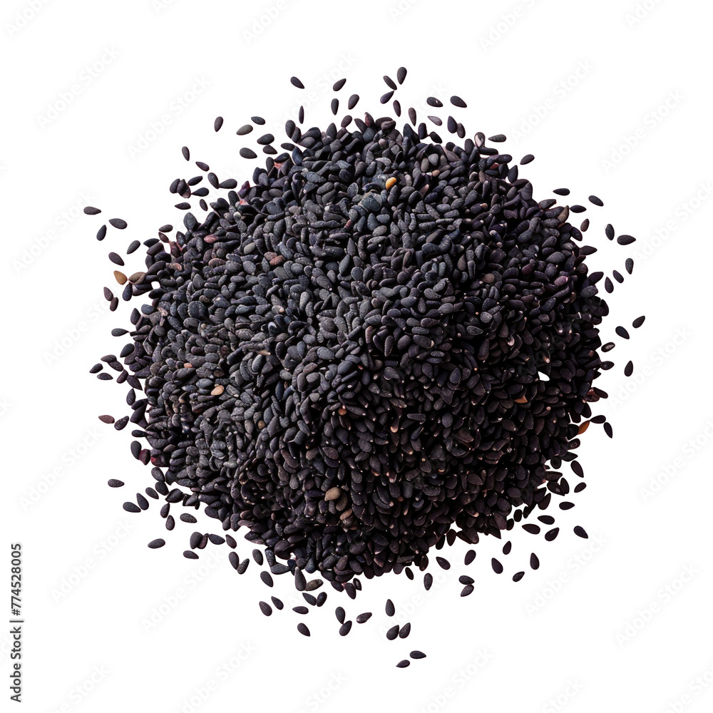A pile of black rice on a transparent Background A pile of black rice on a transparent Background