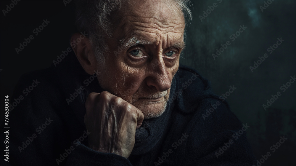 Concerned Elderly Man