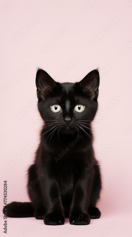 Black Kitten on Pink Background
Black Kitten on Pink Background