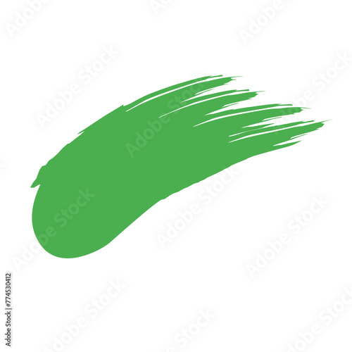 Green hand painted vector abstract brush