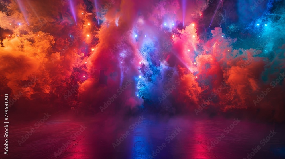 A dazzling display of lights against a backdrop of s AI generated illustration A dazzling display of lights against a backdrop of s AI generated illustration