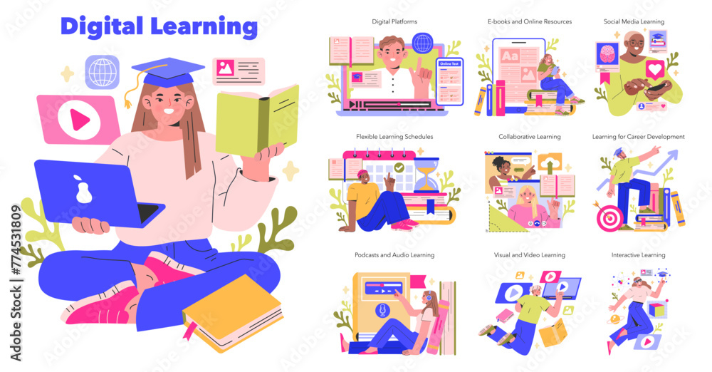 Digital Learning Vector illustration