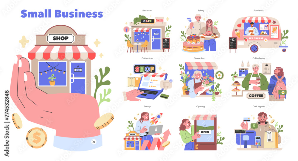 Small Business set Vector illustration Small Business set Vector illustration