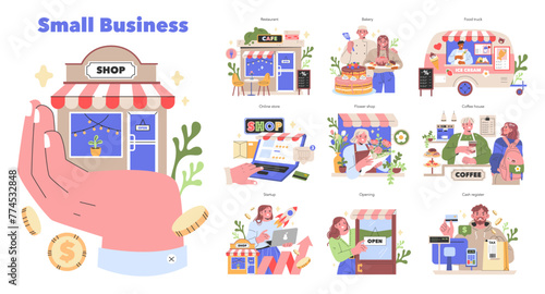 Small Business set Vector illustration