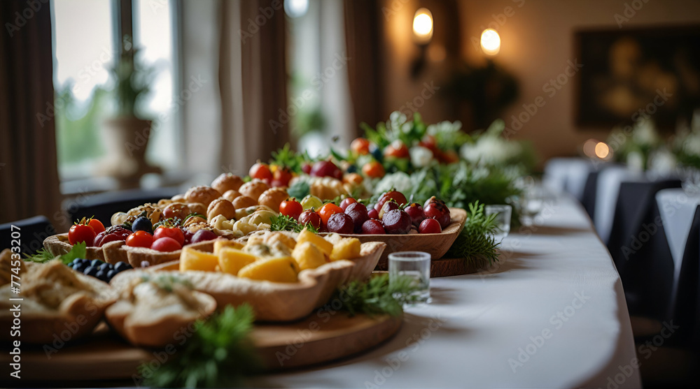 Fototapeta premium draußen Catering at wedding.generative.ai