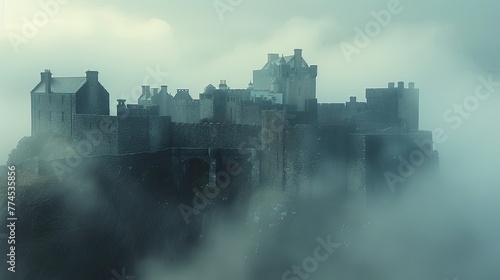 Mystical Castle Shrouded in Enigmatic Mist