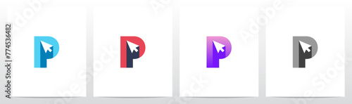 Free Download Cursor Drop Shadow on Letter Initial Logo Design P - GFXLoad