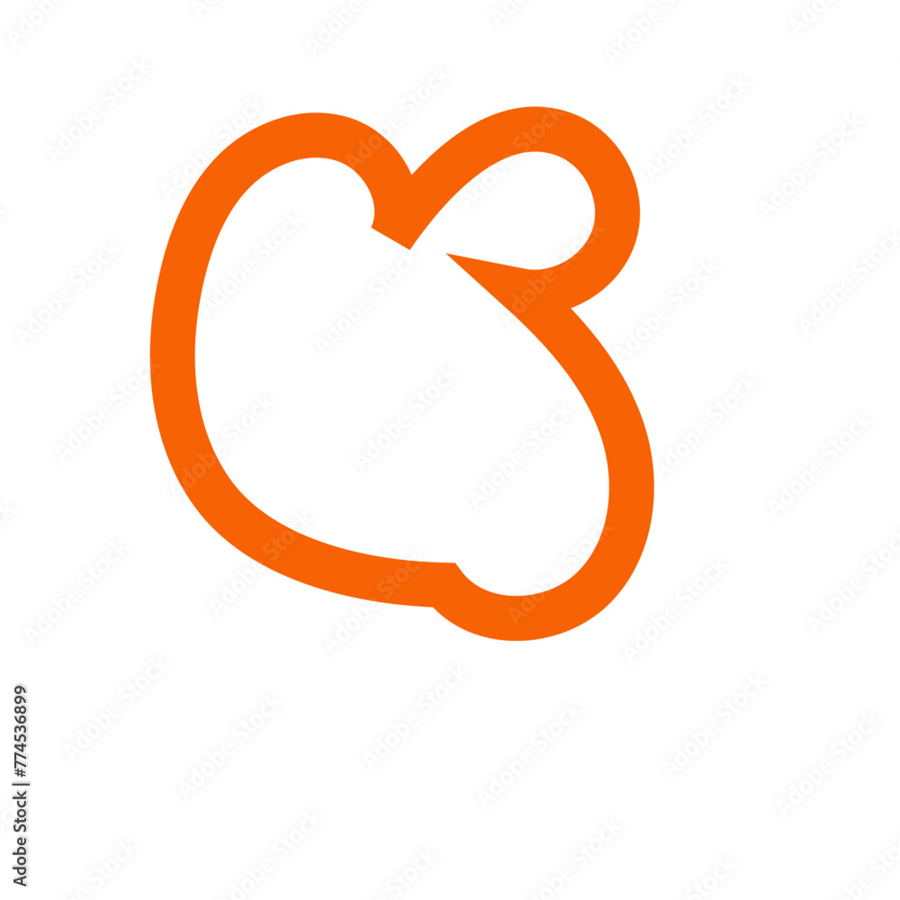 Fototapeta premium Orange abstract outline vectors