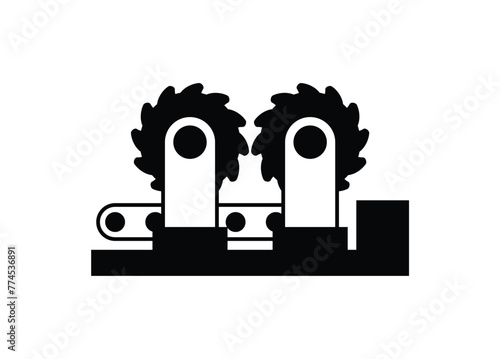Shredder machine. Simple illustration in black and white.
