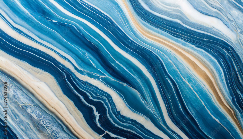 Obraz premium Blue marble abstract design countertop. Texture paint stone background pattern