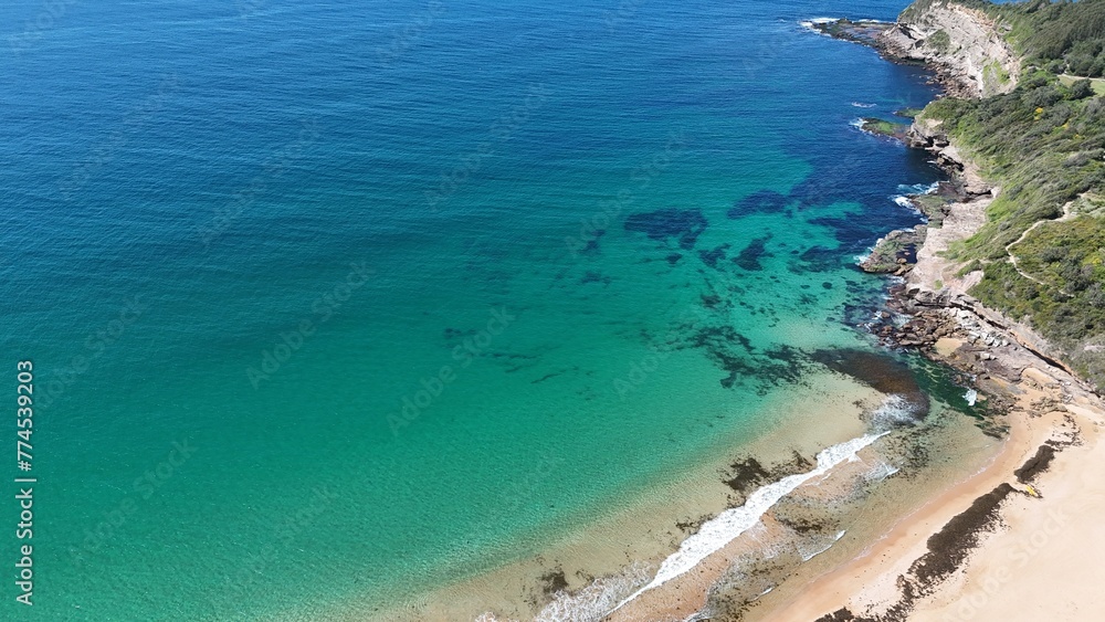 Aerial View of a Beach in Australia in Summer 