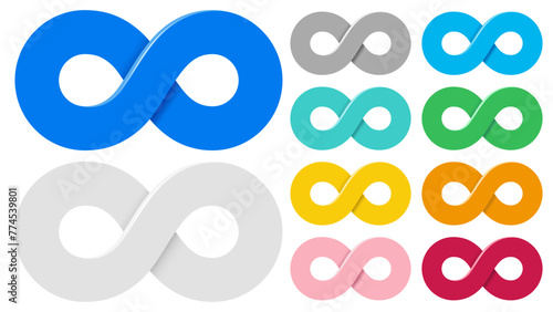 無限ループマーク ベクターデータカラフルセット