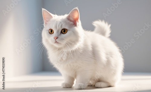 cat emotions on a white pet concept