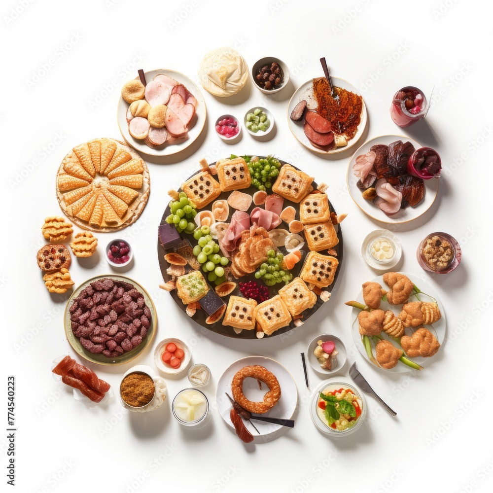 A circle of food including cookies, cookies, and cookies. A circle of food including cookies, cookies, and cookies.