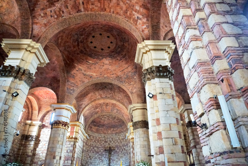 Zipaquirá, Cundinamarca, Colombia -December 30, 2023: View of the Neo-Gothic architectural style in The Diocesan Cathedral of Zipaquirá. photo