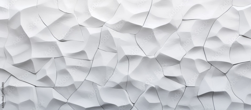 A plain white wall is adorned with numerous paper cutouts, creating a unique and artistic display A plain white wall is adorned with numerous paper cutouts, creating a unique and artistic display