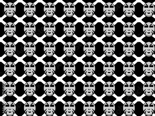 seamless pattern of mask cartoon