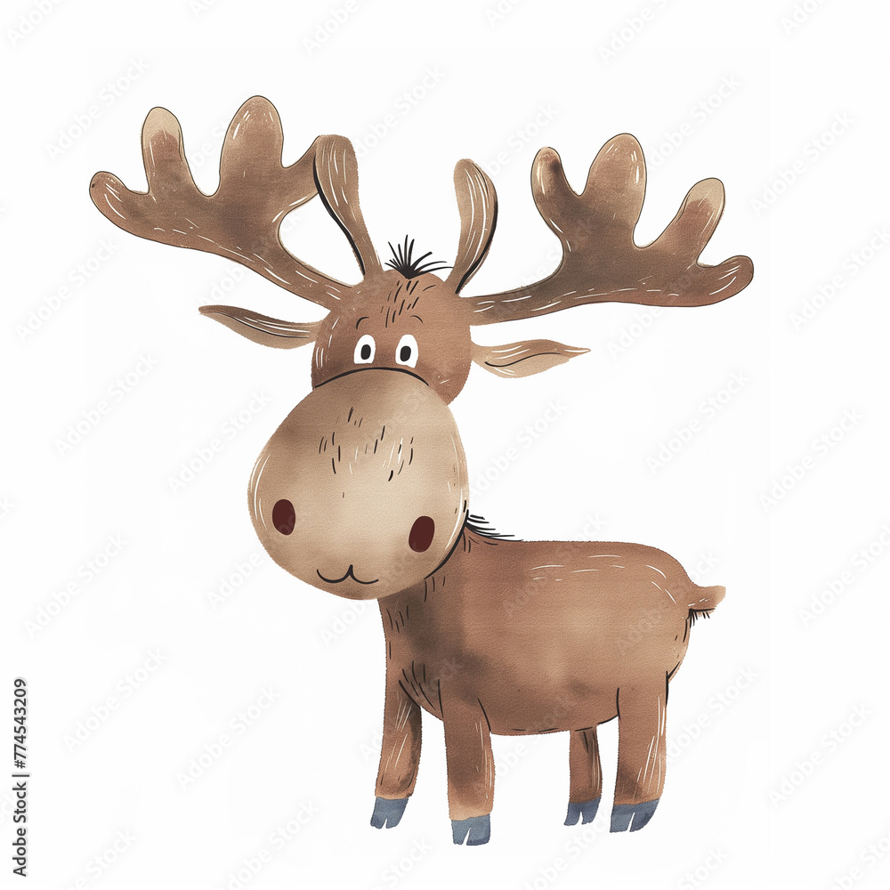 Minimalist digital drawing woodland moose Minimalist digital drawing woodland moose