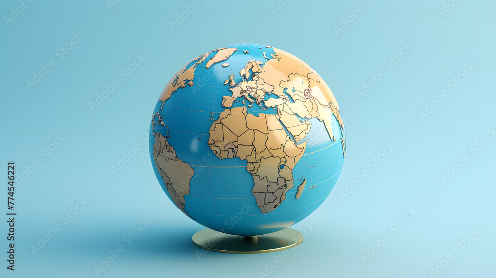 Fototapeta premium Globe Icon Travel 3d