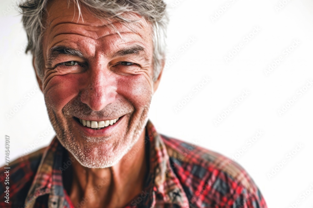 Portrait of a happy senior man smiling. Isolated on white background. Portrait of a happy senior man smiling. Isolated on white background.