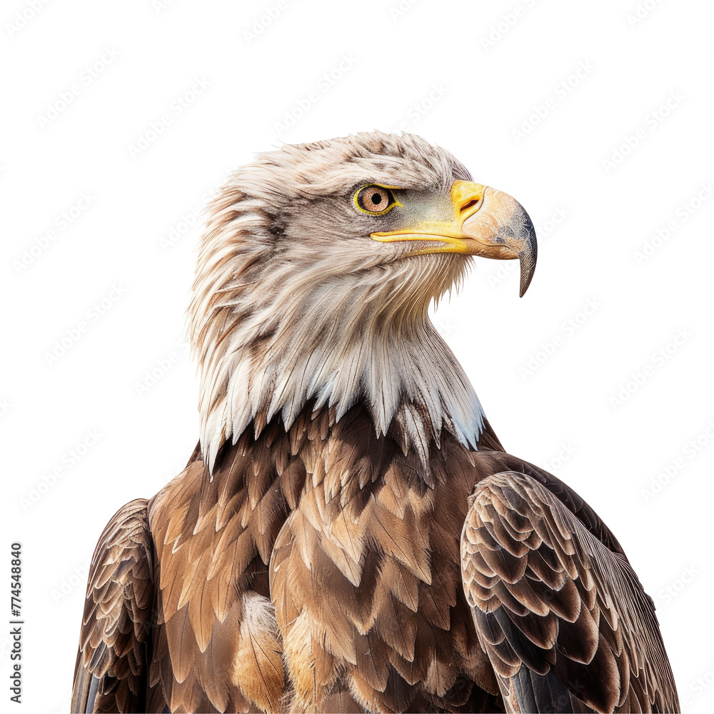 A giraffe eagle with a Transparent Background and a yellow beak A giraffe eagle with a Transparent Background and a yellow beak