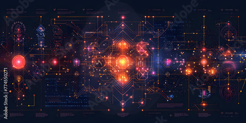 global map displaying workplace safety statistics and initiatives, Tech background, in the style of digital-futuristic with geomatric. © MuhammadArif