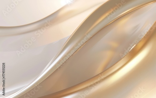 Dynamic waves in golden color create an abstract background. 