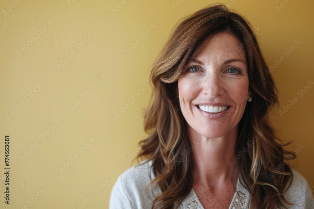 Portrait of a beautiful middle-aged woman smiling at the camera Portrait of a beautiful middle-aged woman smiling at the camera