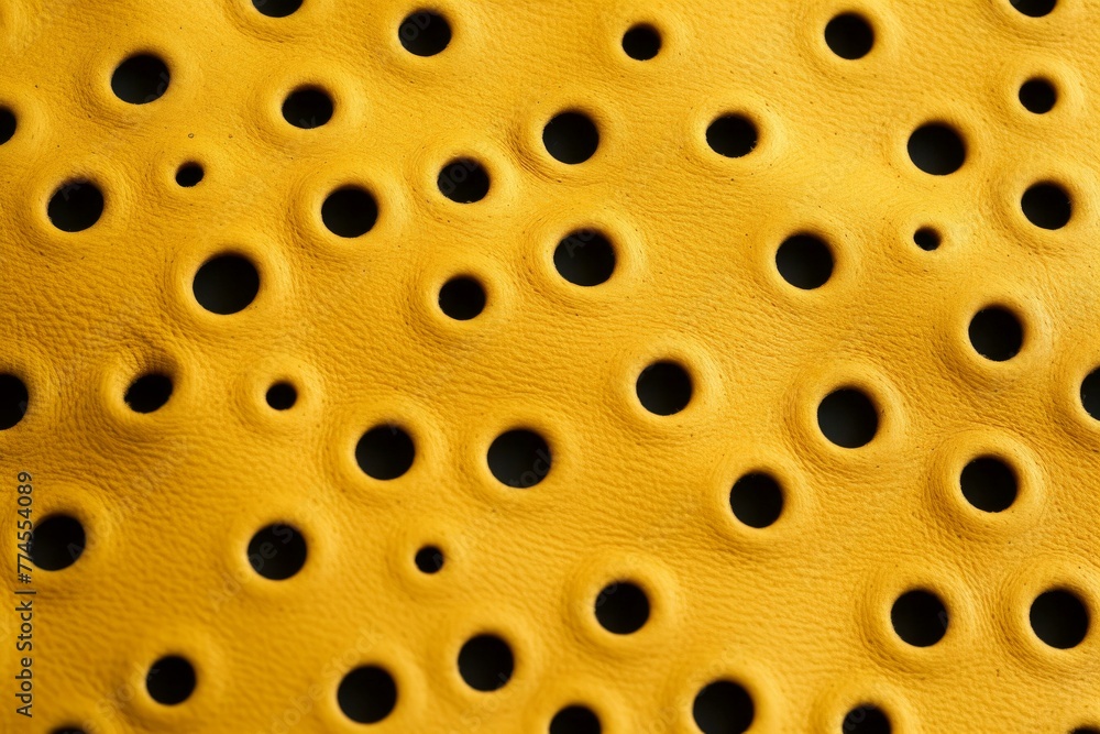 Obraz premium Close-up yellow metallic object, abstract texture background