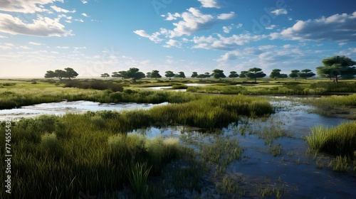 A coastal wetland restoration project,