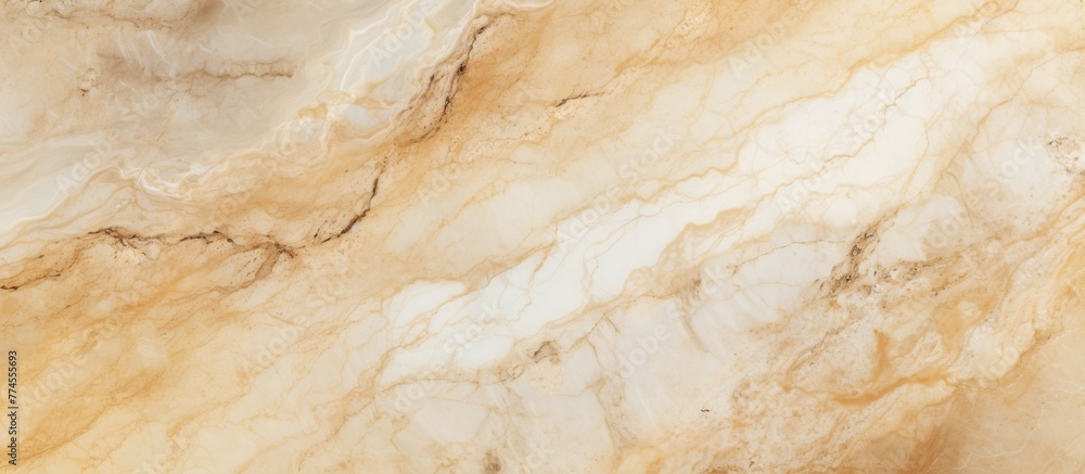 Obraz premium Marble surface close-up showcasing a substantial mix of brown and white marble veining and patterns