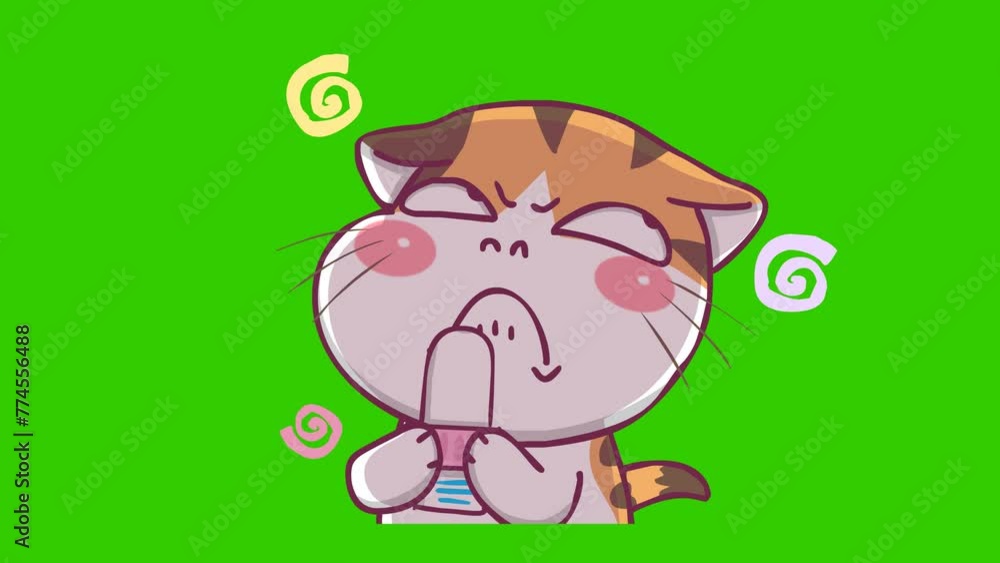annoyed animation, Orange cat on green screen annoyed animation, Orange cat on green screen