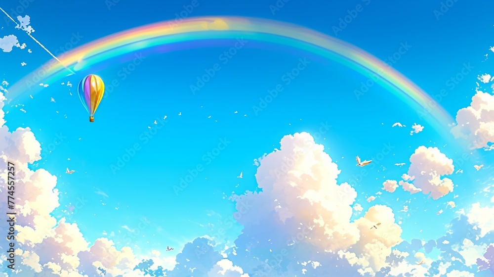 気球と虹のある空の風景10