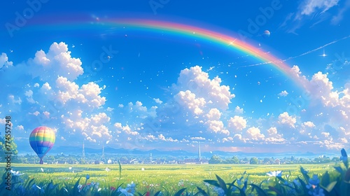 気球と虹のある空の風景8