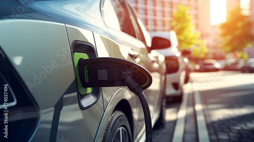 An image of electric vehicles charging © Visual Aurora