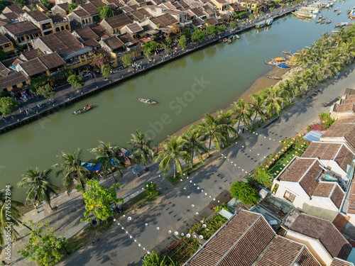 Aerial view of Hoi An ancient town, UNESCO world heritage, in Quang Nam province, Vietnam