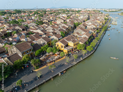 Aerial view of Hoi An ancient town, UNESCO world heritage, in Quang Nam province, Vietnam