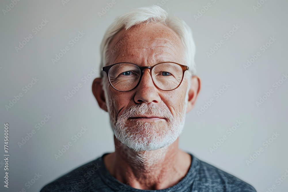 Portrait of senior man with eyeglasses looking at camera. Portrait of senior man with eyeglasses looking at camera.