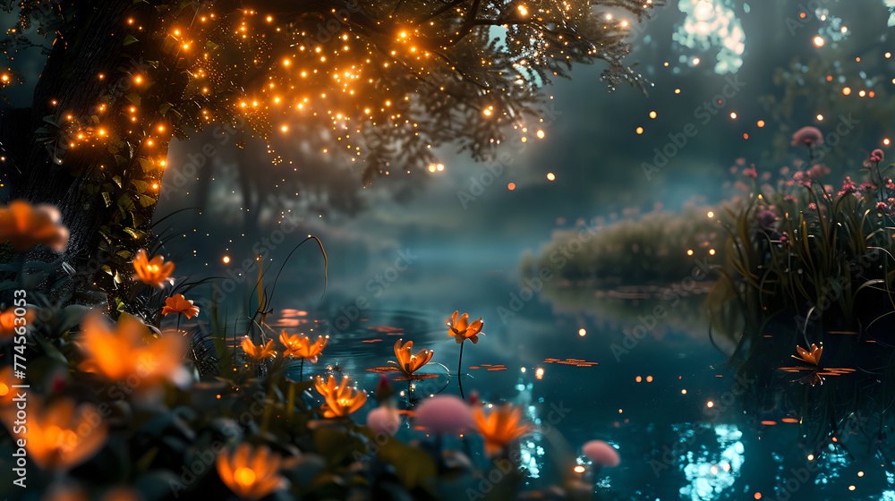 Luminescent Flora: Enchanted Clearing