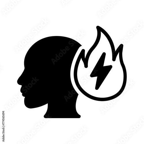 Vector solid black icon for Stressful