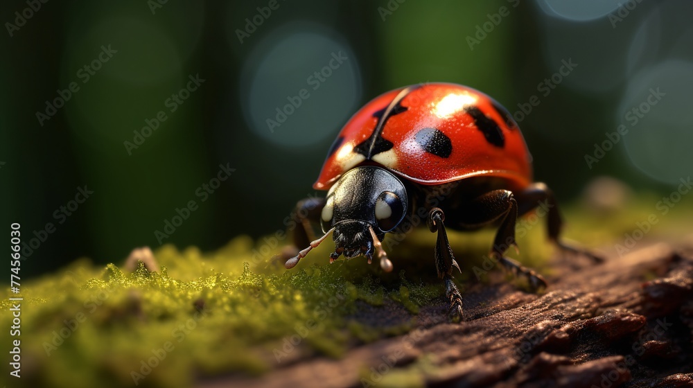 ladybug on green grass in nature. macro. shallow depth of field ladybug on green grass in nature. macro. shallow depth of field